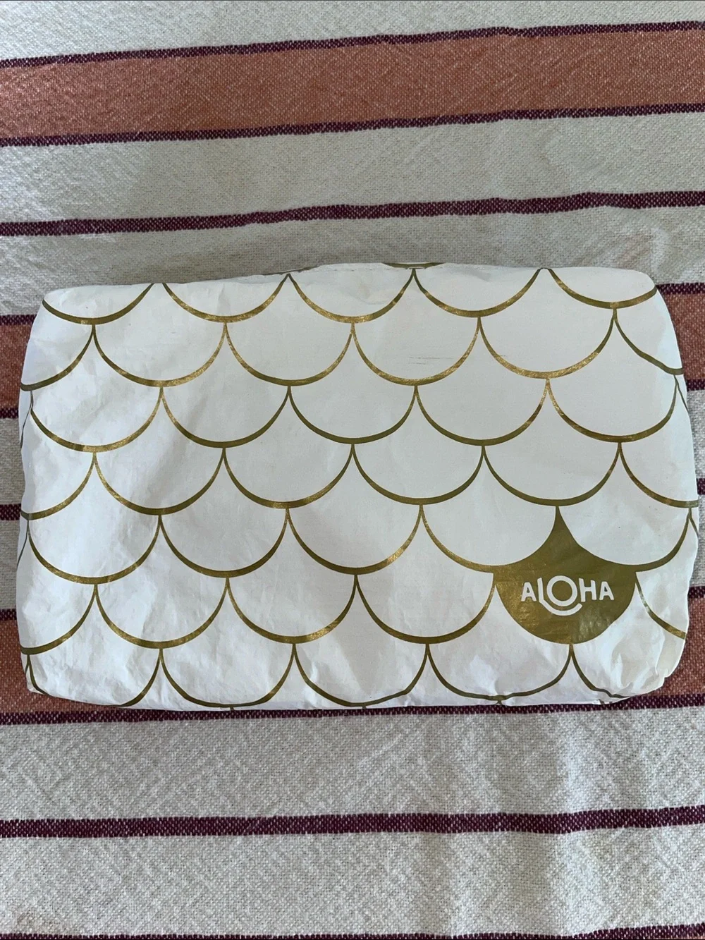 ALOHA Collection White & Gold Mermaid Pouch